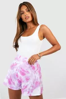 Струющиеся шорты из джерси с принтом Boohoo, фиолетовый