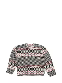 Stssy джемпер жаккардовой вязки с круглым вырезом, черный