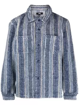 Stssy куртка-рубашка из шерпы, синий