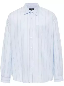 Stssy рубашка с вышитым логотипом, синий