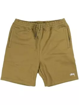 Stssy спортивные шорты с вышитым логотипом, зеленый