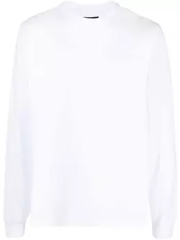 Stssy топ с длинными рукавами и вышитым логотипом, белый