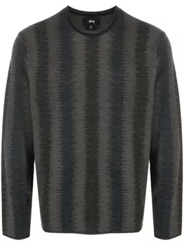 Stssy жаккардовая толстовка Shadow с узором, синий