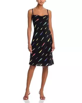 STUAD Платье Evangeline из шелка STAUD, черный