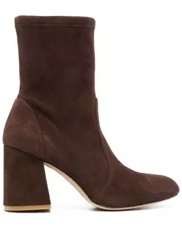 Stuart Weitzman 85-мм сапоги Flareblock, коричневый