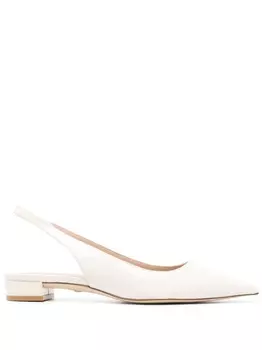 Stuart Weitzman балетки с ремешком на пятке, нейтральный цвет