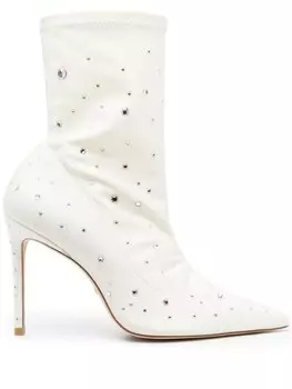 Stuart Weitzman ботильоны с кристаллами, белый