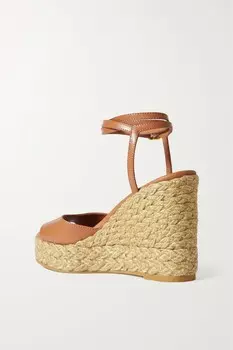 STUART WEITZMAN Кожаные эспадрильи на танкетке BarelyNude, бежевый