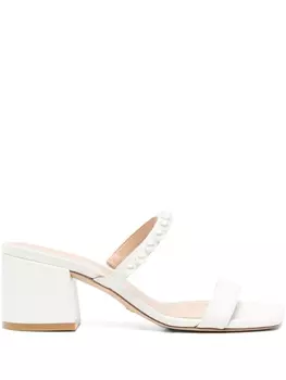 Stuart Weitzman мюли Goldie с искусственным жемчугом, белый