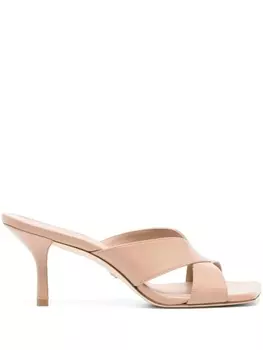 Stuart Weitzman мюли с квадратным носком, нейтральный цвет