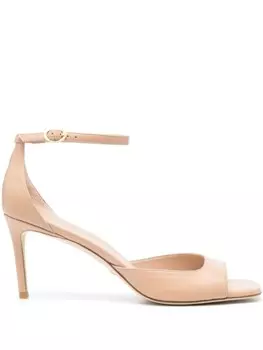 Stuart Weitzman сандалии из кожи Nudistia 85 мм, нейтральный цвет