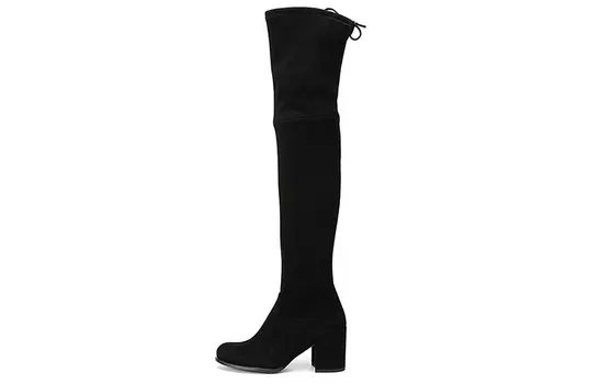 Сапоги женские Stuart Weitzman до колена на блочном каблуке, черный