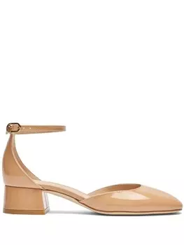 Stuart Weitzman туфли-лодочки из лакированной кожи 35 мм, коричневый