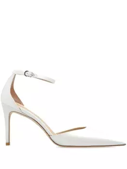 Stuart Weitzman туфли-лодочки Stuart 85 мм из кожи, белый