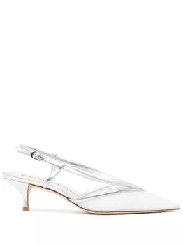 Stuart Weitzman туфли Noche 50 с ремешком на пятке, серебристый