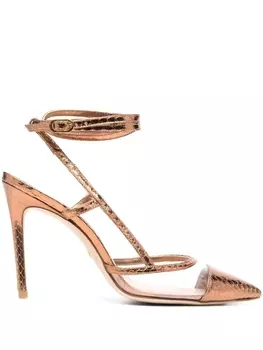 Stuart Weitzman туфли с эффектом металлик, коричневый