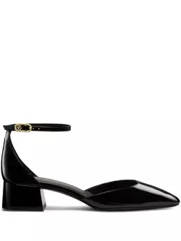 Stuart Weitzman туфли Vivienne 35 мм из лакированной кожи, черный