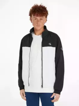 Студенческая куртка Calvin Klein Jeans "PADDED HARRINGTON" с тисненым логотипом, цвет Bright White / Ck Black