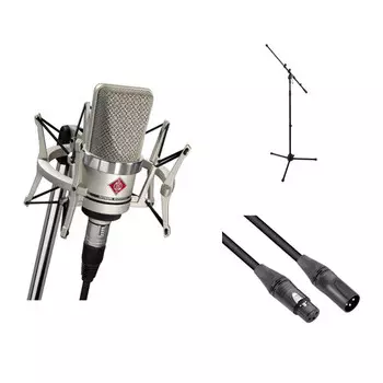 Студийный комплект Neumann TLM 102 BK с Кардиоидным Конденсаторным микрофоном с большой диафрагмой (никель)