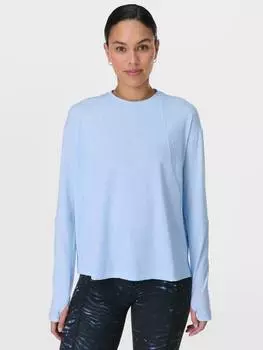 Студийный топ с длинным рукавом soft flow Sweaty Betty, цвет Breeze Blue