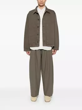 Studio Nicholson брюки-линии, коричневый