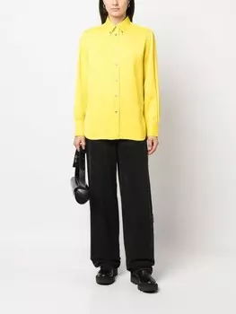 Studio Nicholson рубашка Bissett на пуговицах, желтый