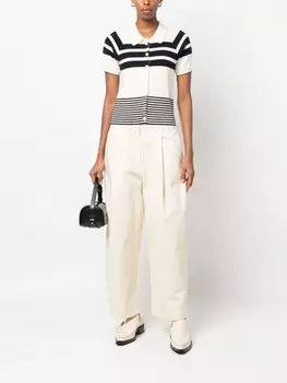 Studio Nicholson широкие брюки с завышенной талией, белый