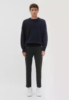 Studio seidensticker вязаный свитер "Studio", с длинными рукавами и круглым вырезом, однотонный, синий