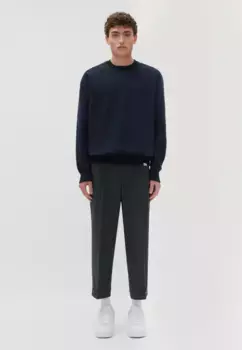 Studio seidensticker вязаный свитер "Studio", с длинными рукавами и круглым вырезом, однотонный, синий