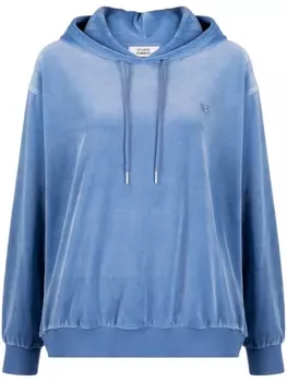 Studio Tomboy бархатное худи с вышитым логотипом, синий