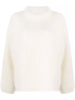 Studio Tomboy джемпер в рубчик с высоким воротником, нейтральный цвет
