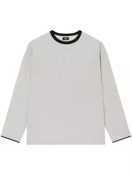 STUDIO TOMBOY футболка с длинными рукавами и полосатым узором, нейтральный цвет