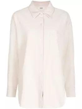 Studio Tomboy вельветовая рубашка с вышитым логотипом, белый