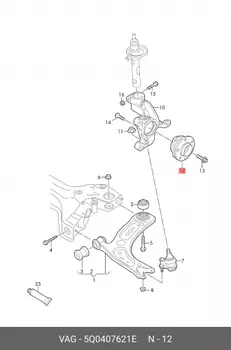 Ступица колеса 5Q0407621E VAG