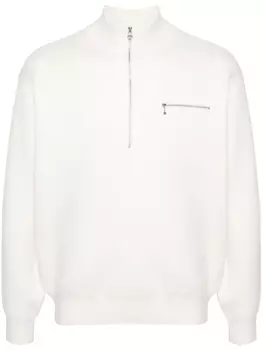 Stussy джемпер с воротником-стойкой на молнии, белый