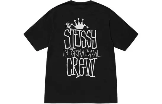 Stussy Футболка Crown International Pigment Dyed, черная