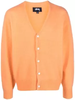 Stussy кардиган с V-образным вырезом, оранжевый