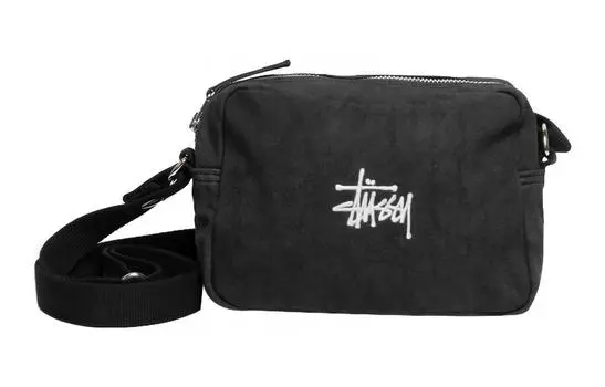 Stussy Сумка через плечо из хлопка, обычная, унисекс, черная