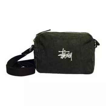 Stussy Сумка через плечо из хлопка, обычная женская, стираная, черная