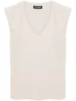 Styland креповая блузка без рукавов, нейтральный цвет