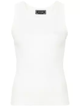 STYLAND ребристый хлопковый топ, белый