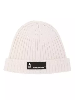 Styland шапка бини в рубчик с нашивкой-логотипом, нейтральный цвет