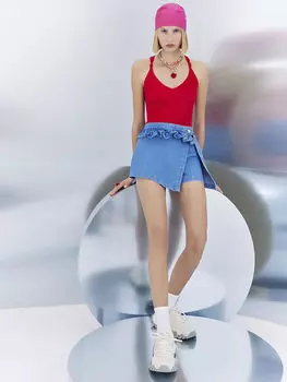 SUDI ETUZ X LC WaikikiI Женская ДЖИНСОВАЯ ЮБКА С ВОЛОНАМИ LC WaikikiI