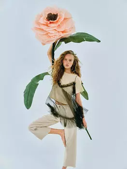 SUDI ETUZ X LC WaikikiI Женская ФУТБОЛКА LINDA С РЕМЕНЕМ ИЗ ТЮЛЯ LC WaikikiI