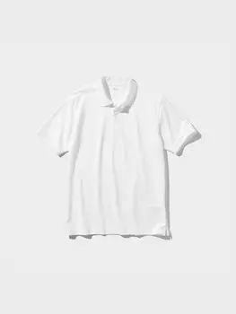 Сухая рубашка-поло из пике Uniqlo, белый