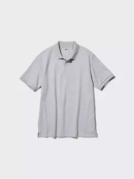 Сухая рубашка-поло из пике Uniqlo, серый