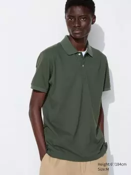 Сухая рубашка-поло из пике Uniqlo, зеленый
