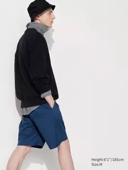 Сухие эластичные легкие шорты Uniqlo, синий