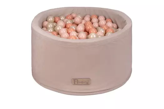 Сухой бассейн БЕЖЕВЫЙ + 200 РОЗОВО-СЕРО-ЖЕМЧУЖНЫХ ШАРИКОВ, Flumi