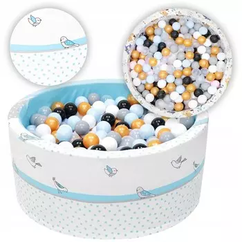 Сухой бассейн с шариками и шариками БОЛЬШОЙ 90х40 - Шарики и шарики 200 шт. Tuppi